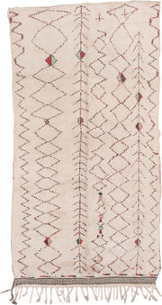 5' x 9' one-of-a-kind handmade vintage Moroccan medium size rug. Color palette: ivory, rust, charcoal, sage, taupe