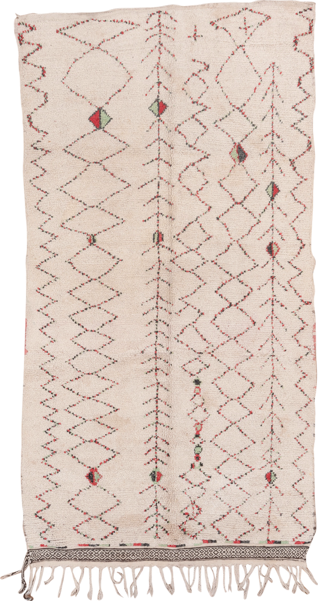 5' x 9' one-of-a-kind handmade vintage Moroccan medium size rug. Color palette: ivory, rust, charcoal, sage, taupe