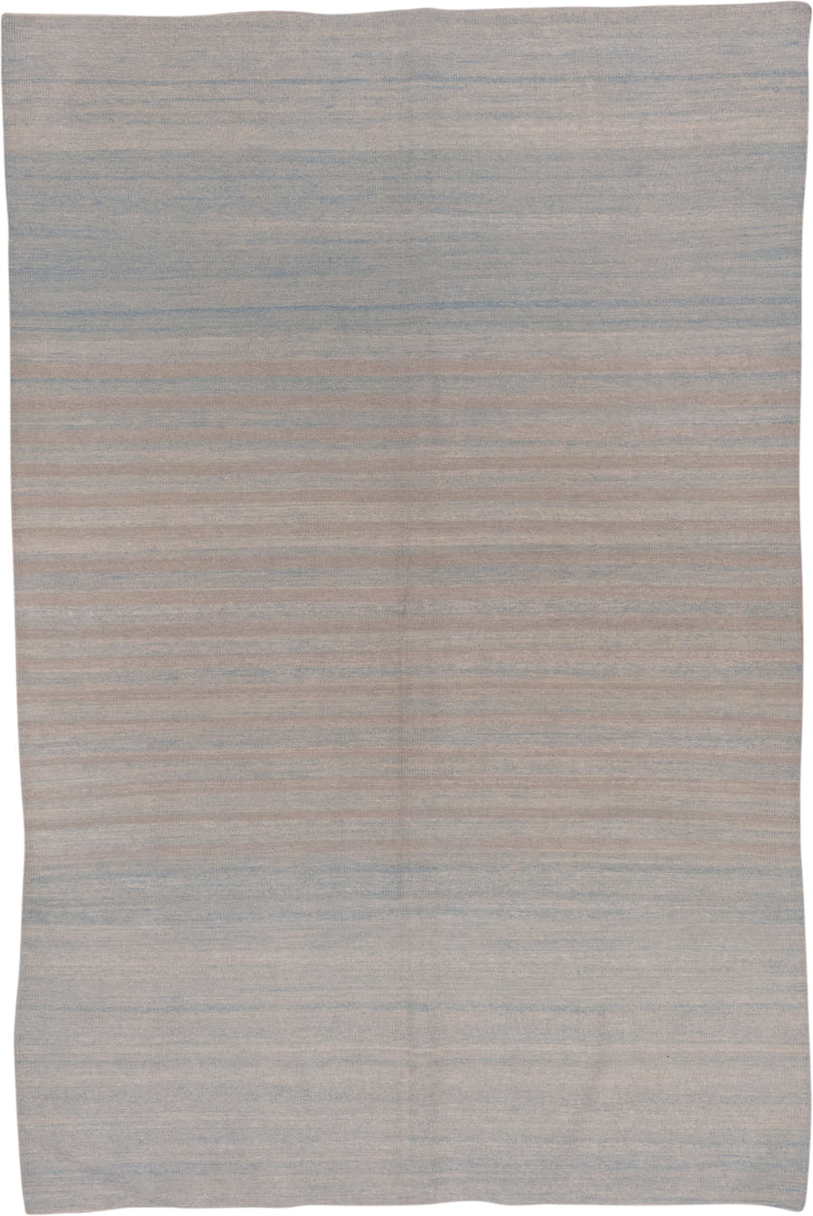 6' x 9' one-of-a-kind handmade vintage Kilim medium size rug. Color palette: pale blue, ivory, blush, taupe, light blue