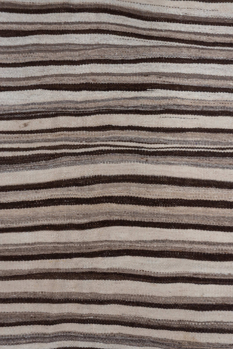 4' x 6' one-of-a-kind handmade vintage Blanket small size rug. Color palette: ivory, taupe, brown, charcoal, beige, gray