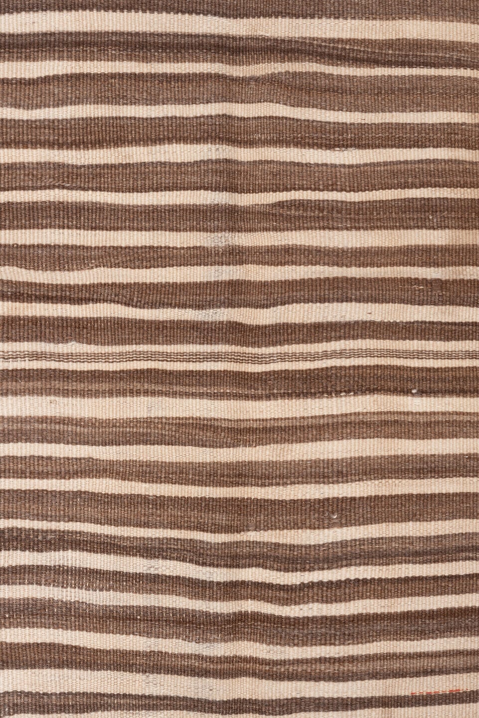 4' x 6' one-of-a-kind handmade vintage Blanket small size rug. Color palette: brown, ivory, taupe, camel, beige, gray