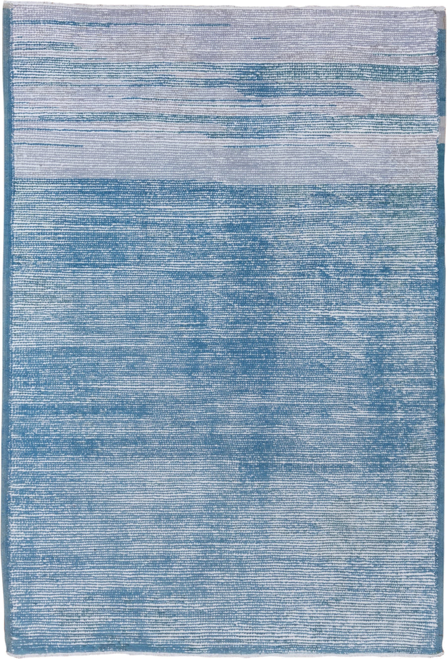6' x 9' one-of-a-kind handmade antique Moroccan medium size rug. Color palette: sky blue, ivory, slate, powder blue