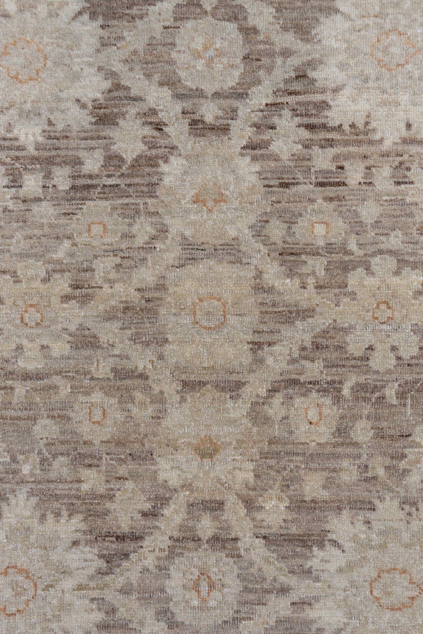 4' x 5' one-of-a-kind handmade vintage Sivas small size rug. Color palette: ivory, taupe, beige, brown, camel, cream, gray