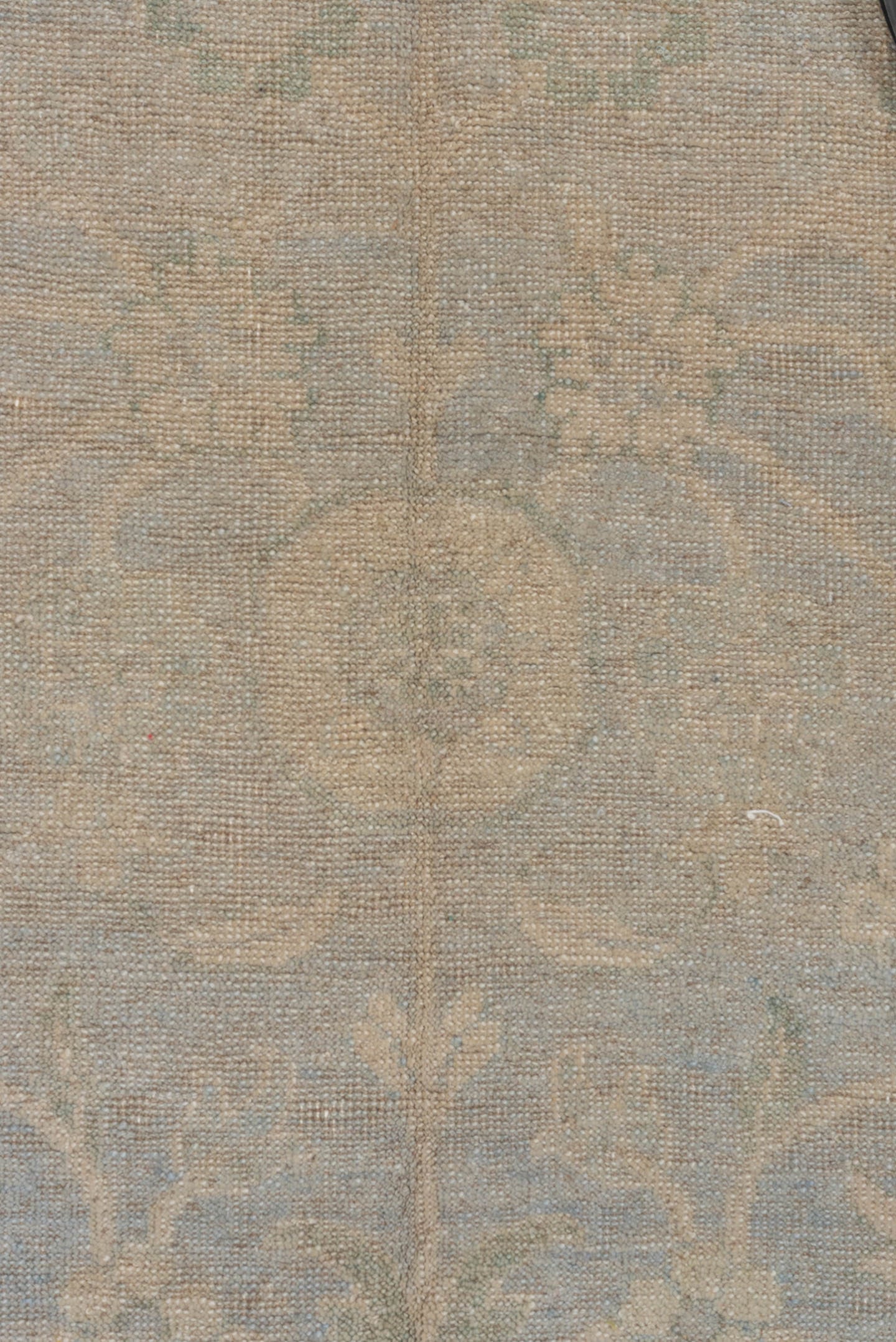 5' x 7' one-of-a-kind handmade vintage Khotan rug. Color palette: beige, ivory, pale blue, taupe, sage, light blue, gray
