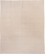 9' x 11' one-of-a-kind handmade vintage Kilim large size rug. Color palette: ivory, cream, beige, taupe, gray