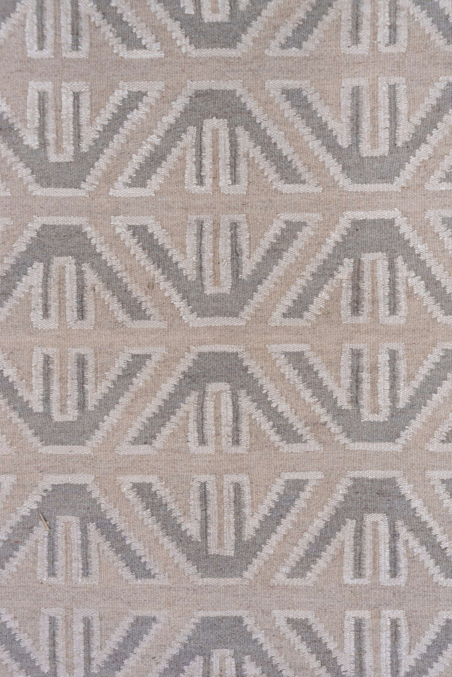 4' x 6' one-of-a-kind handmade vintage Kilim small size rug. Color palette: taupe, ivory, gray, cream, beige