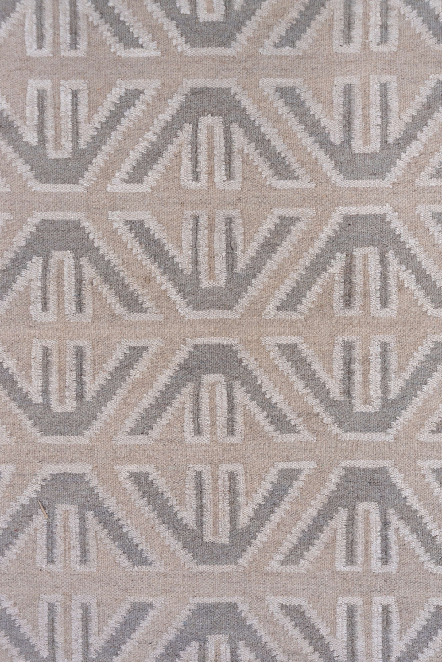 4' x 6' one-of-a-kind handmade vintage Kilim small size rug. Color palette: taupe, ivory, gray, cream, beige