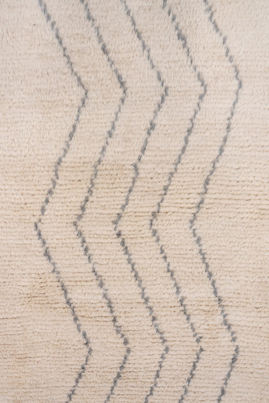3' x 9' one-of-a-kind handmade vintage Moroccan runner rug. Color palette: ivory, gray, cream