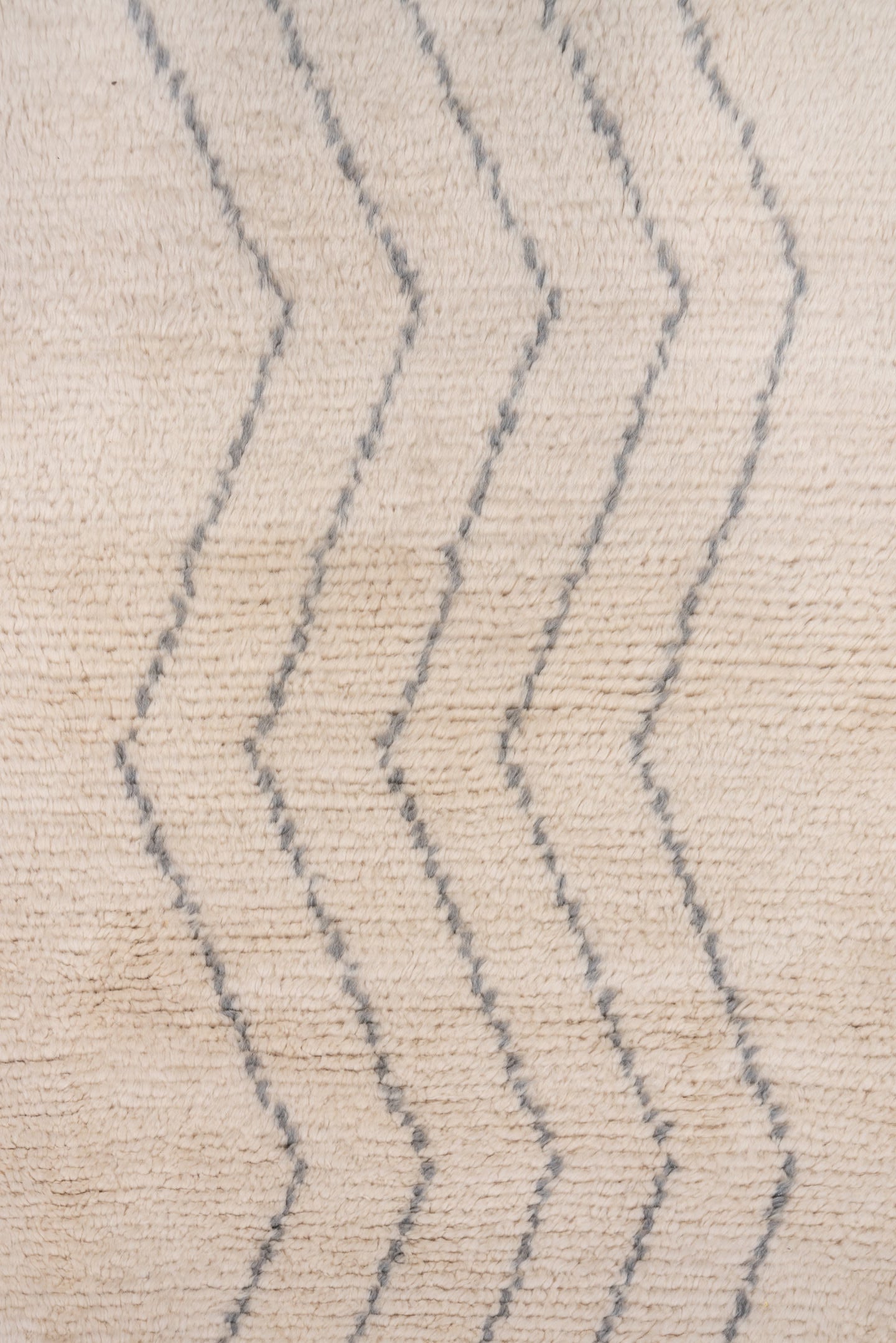 3' x 9' one-of-a-kind handmade vintage Moroccan runner rug. Color palette: ivory, gray, cream