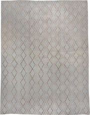 14' x 18' one-of-a-kind handmade vintage Kilim oversize rug. Color palette: ivory, taupe, beige, cream, light gray, gray