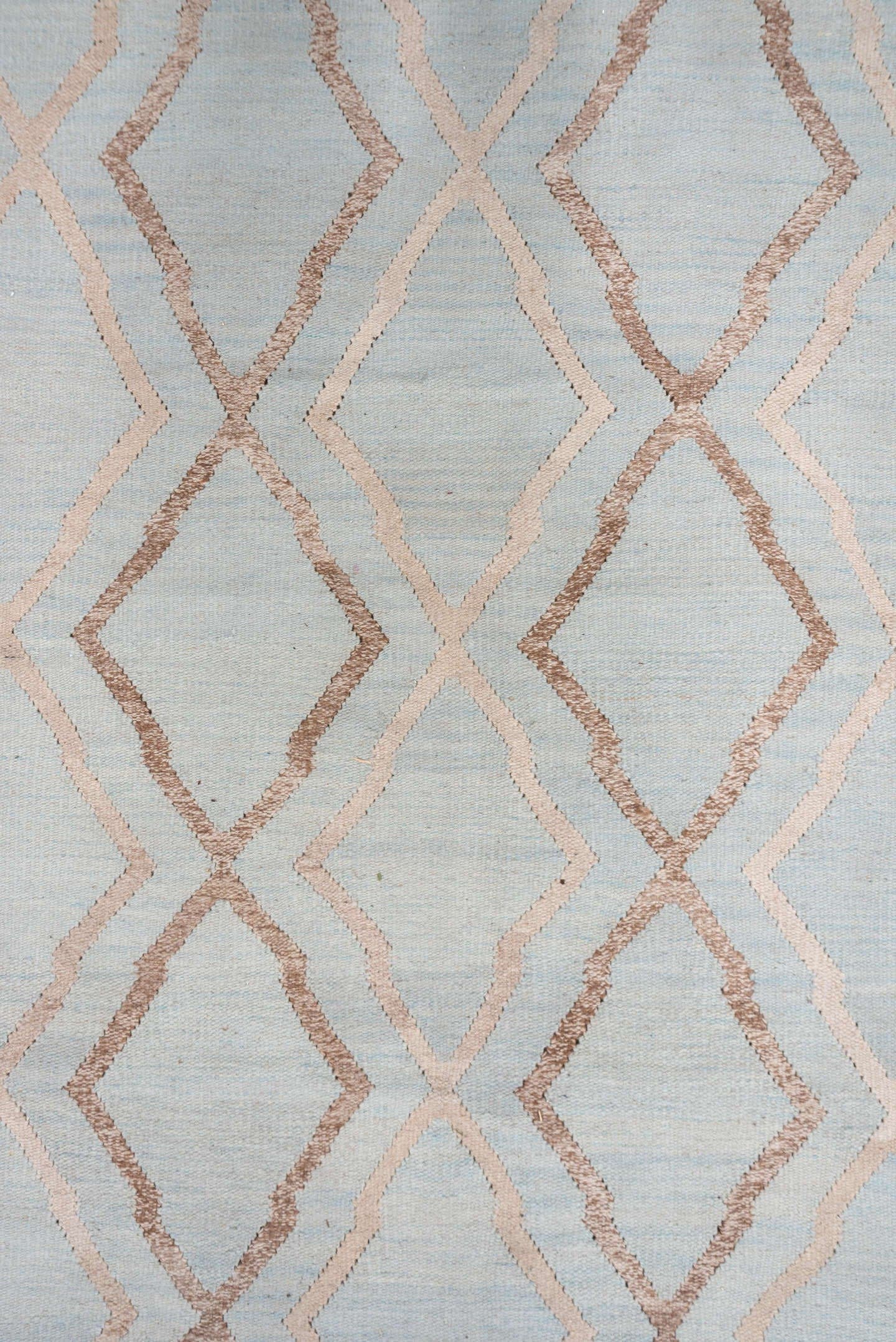 14' x 18' one-of-a-kind handmade vintage Kilim oversize rug. Color palette: ivory, taupe, beige, cream, light gray, gray