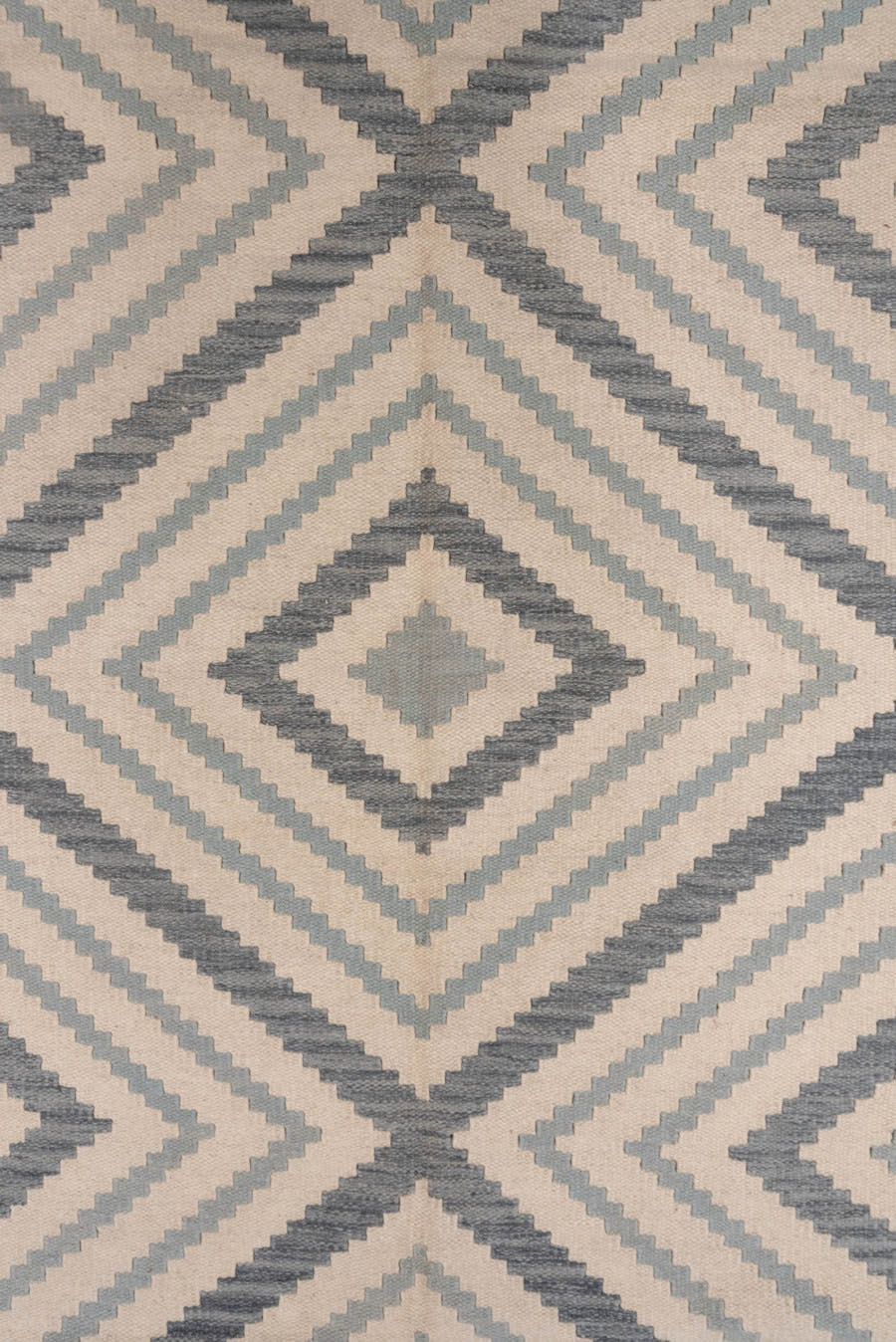 10' x 12' one-of-a-kind handmade vintage Kilim large size rug. Color palette: ivory, gray, taupe, beige