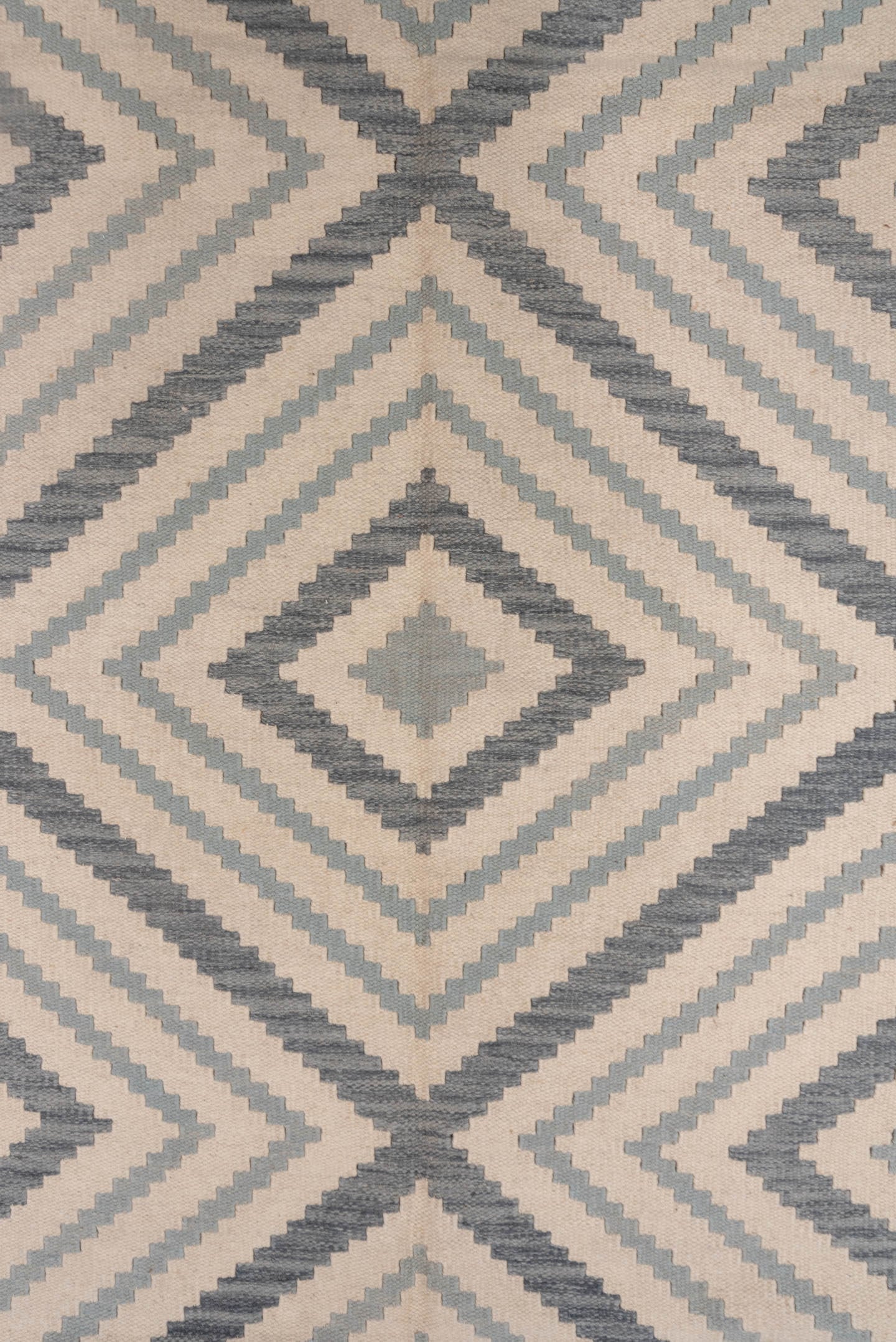 10' x 12' one-of-a-kind handmade vintage Kilim large size rug. Color palette: ivory, gray, taupe, beige