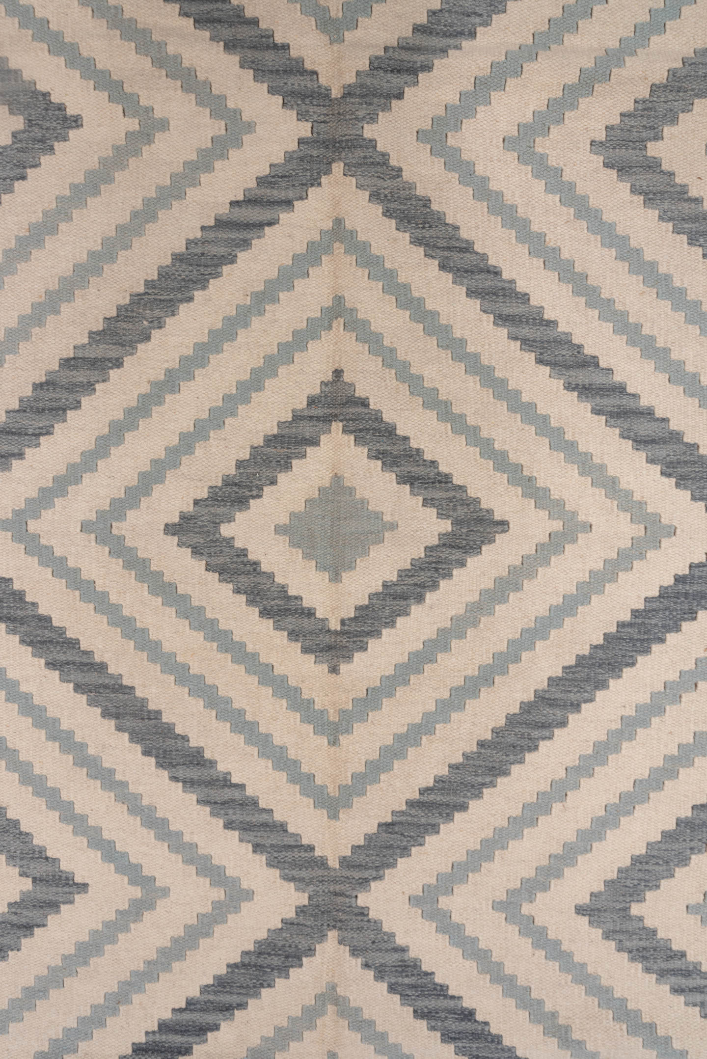 10' x 12' one-of-a-kind handmade vintage Kilim large size rug. Color palette: ivory, gray, taupe, beige