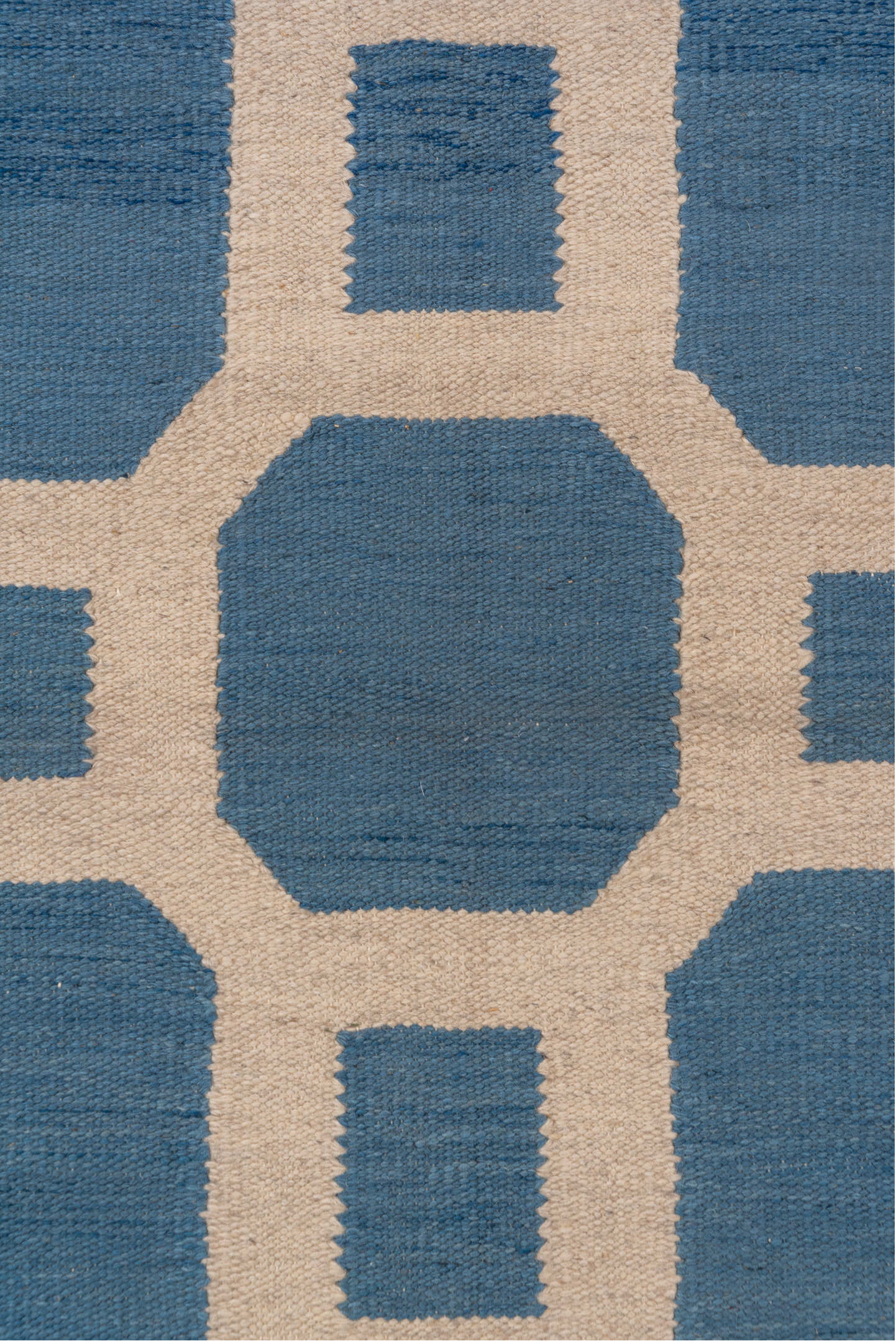 4' x 6' one-of-a-kind handmade vintage Kilim small size rug. Color palette: arapawa, blue, dark gray, fiord, gray