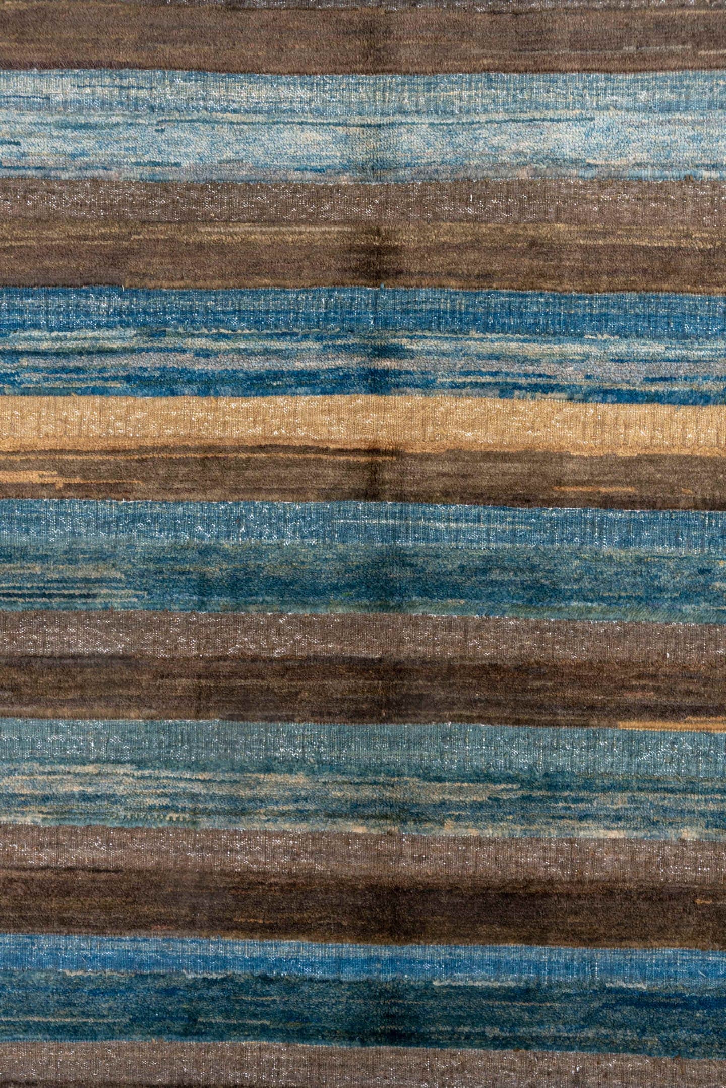 4' x 6' one-of-a-kind handmade vintage Afghan small size rug. Color palette: taupe, teal, sky blue, slate, brown, camel