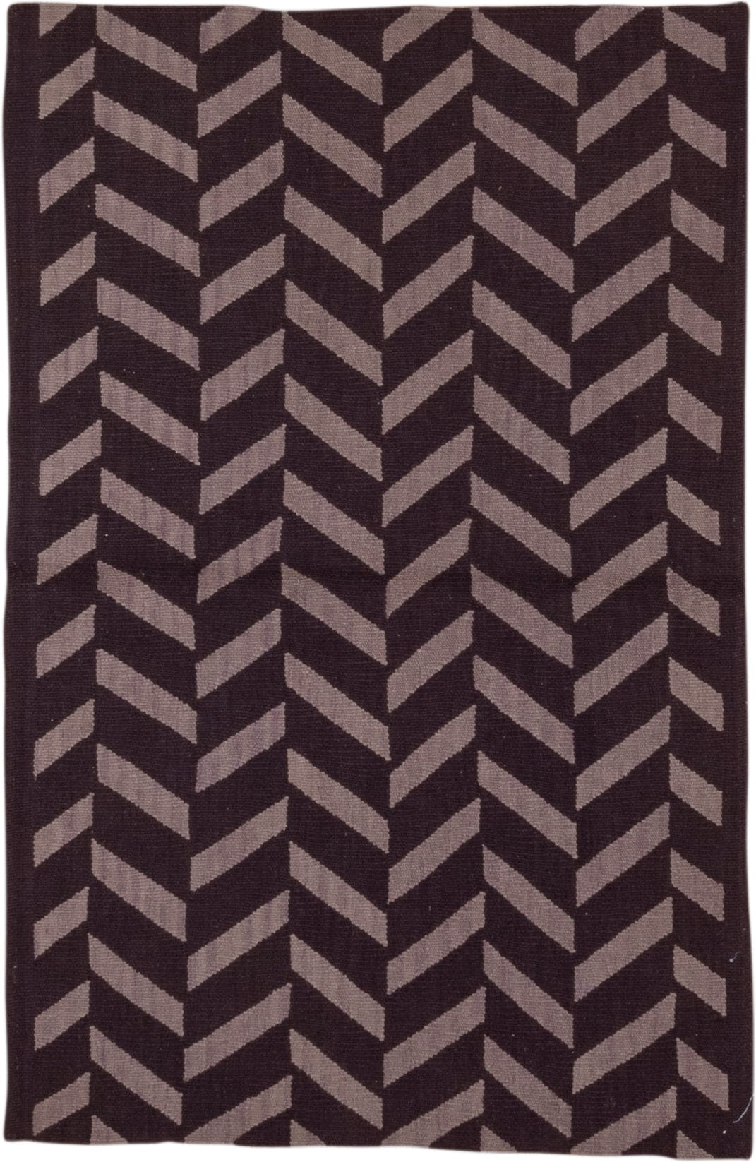 3' x 5' one-of-a-kind handmade vintage Kilim small size rug. Color palette: brown, taupe, beige, gray