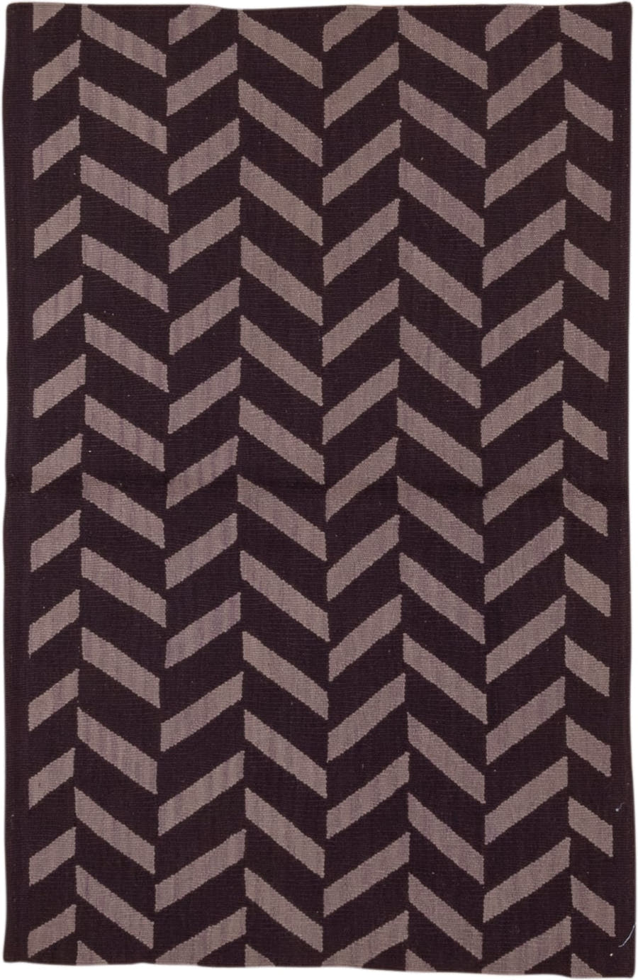 3' x 5' one-of-a-kind handmade vintage Kilim small size rug. Color palette: brown, taupe, beige, gray