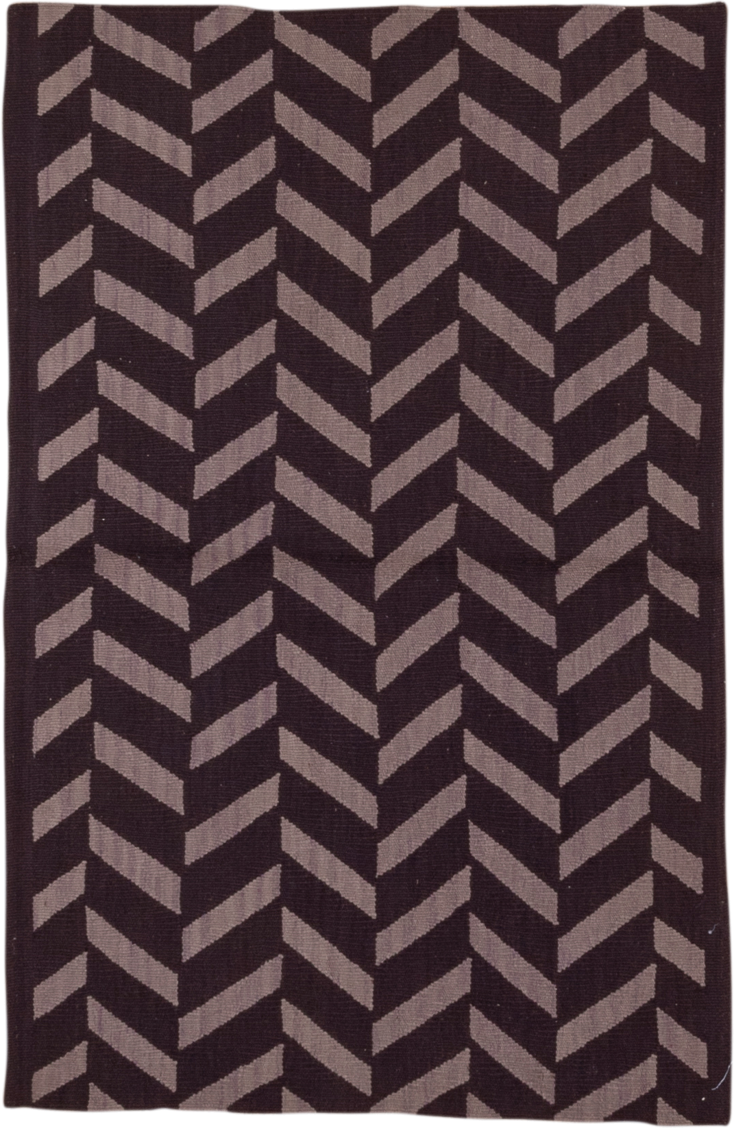 3' x 5' one-of-a-kind handmade vintage Kilim small size rug. Color palette: brown, taupe, beige, gray