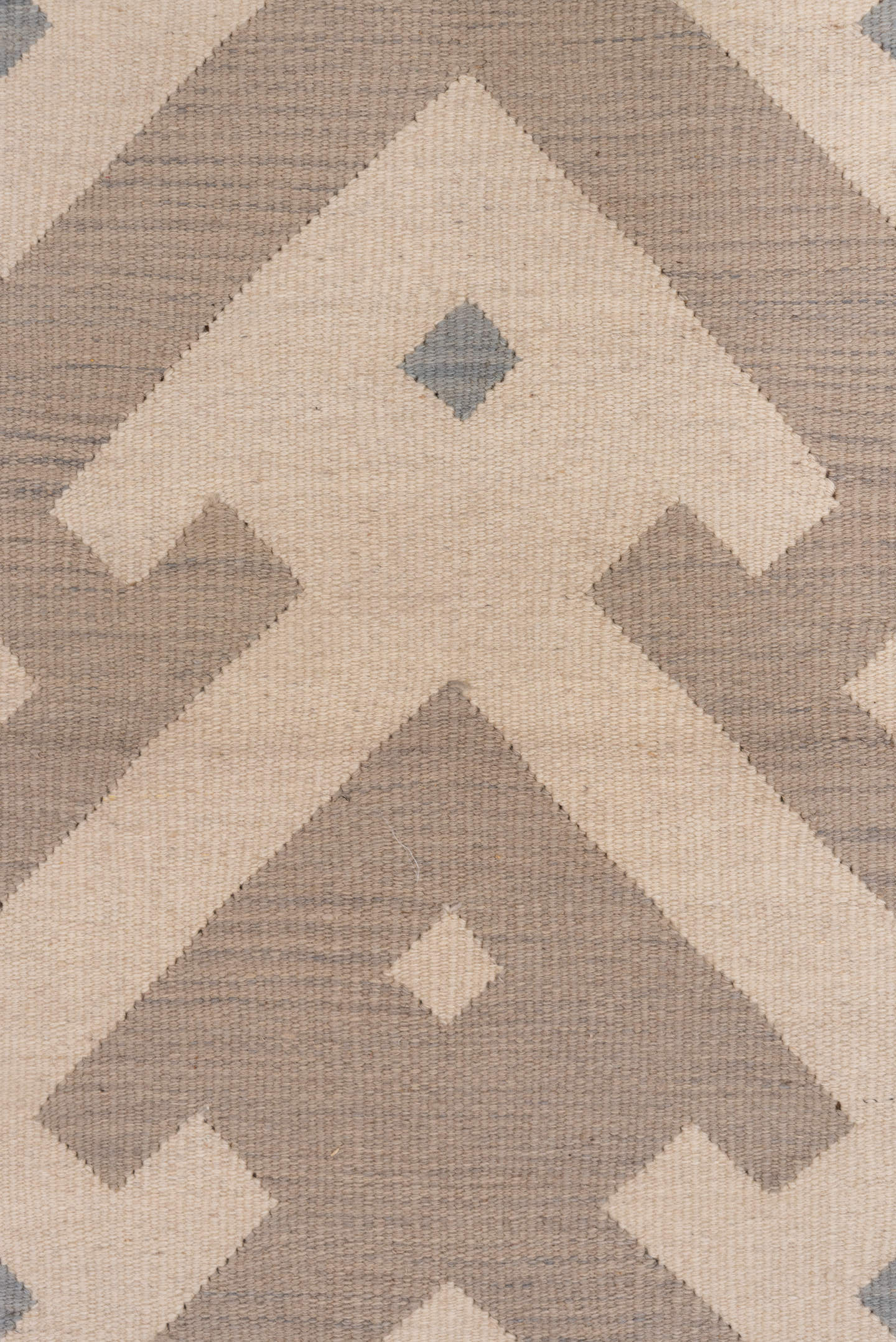 3' x 5' one-of-a-kind handmade vintage Kilim small size rug. Color palette: ivory, taupe, beige, slate, gray