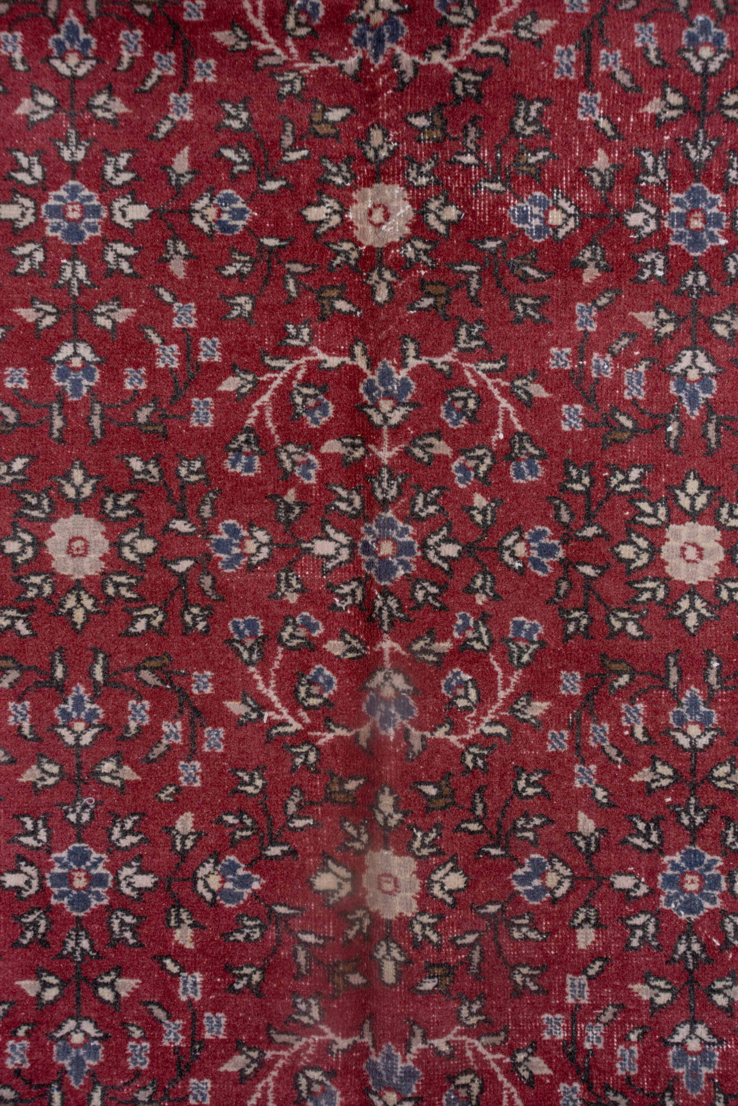 9' x 13' one-of-a-kind handmade antique Sparta large size rug. Color palette: red, ivory, rose, navy, slate, burgundy, pink