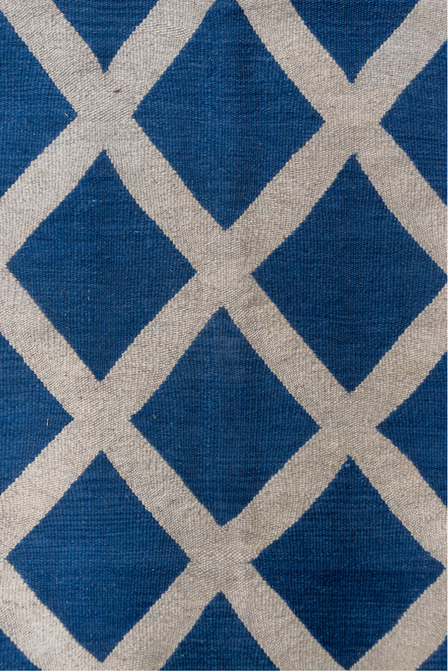 8' x 9' one-of-a-kind handmade vintage Kilim rug. Color palette: blue, brown, dark gray, dim gray, gray, light gray