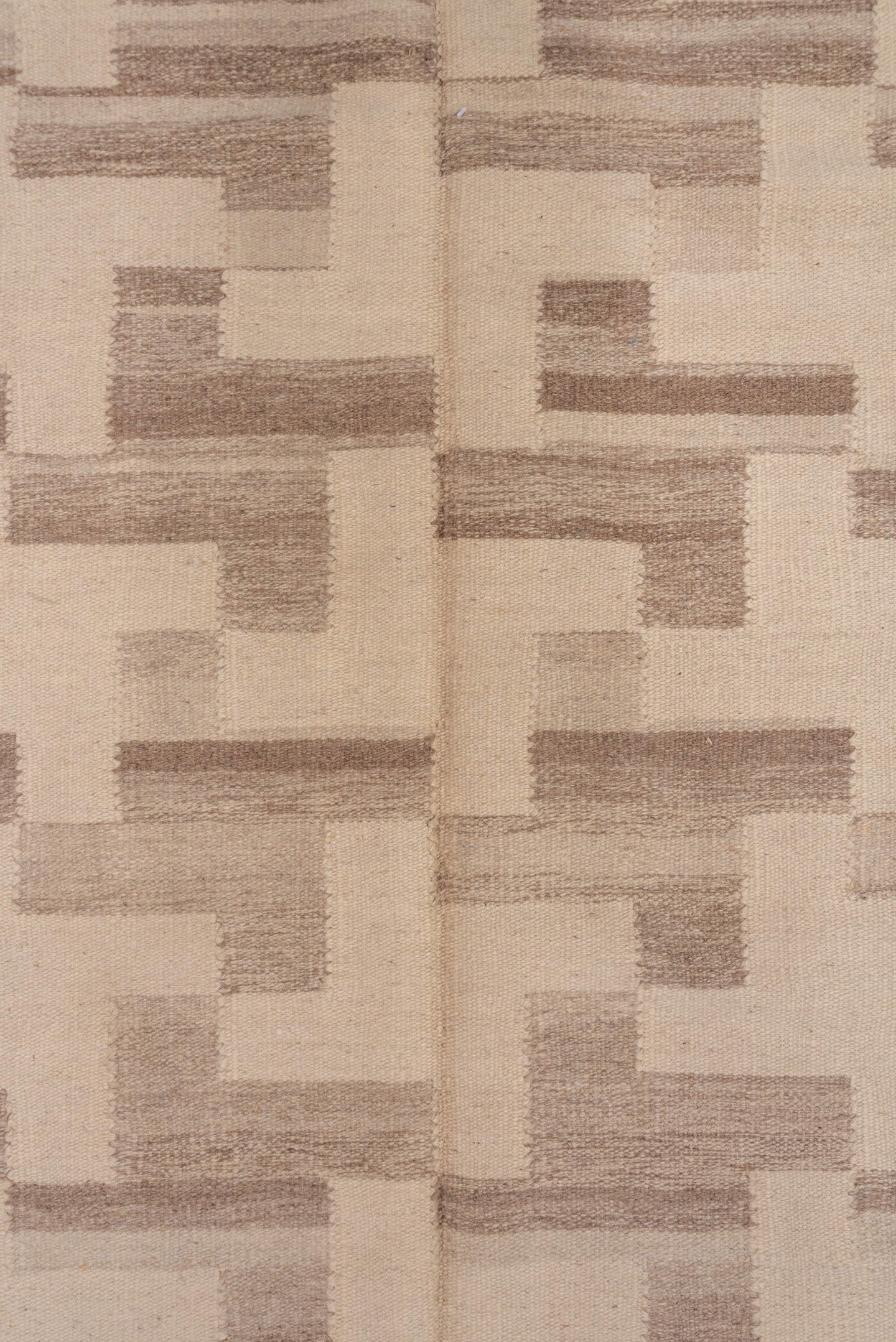 6' x 10' one-of-a-kind handmade vintage Kilim large size rug. Color palette: ivory, taupe, beige, cream, gray