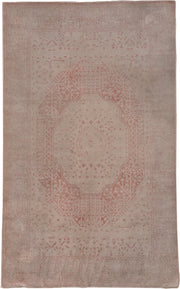 4' x 7' one-of-a-kind handmade vintage Sivas rug. Color palette: blush, taupe, rose, ivory, dusty pink, pink, beige, gray