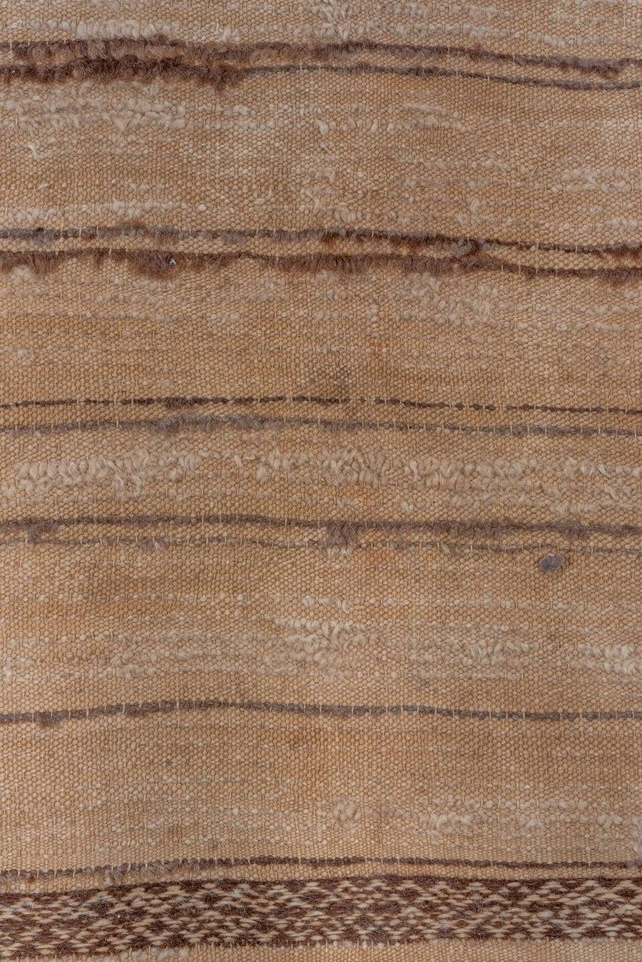 6' x 14' one-of-a-kind handmade vintage Moroccan large size rug. Color palette: ivory, brown, camel, taupe, beige, gray