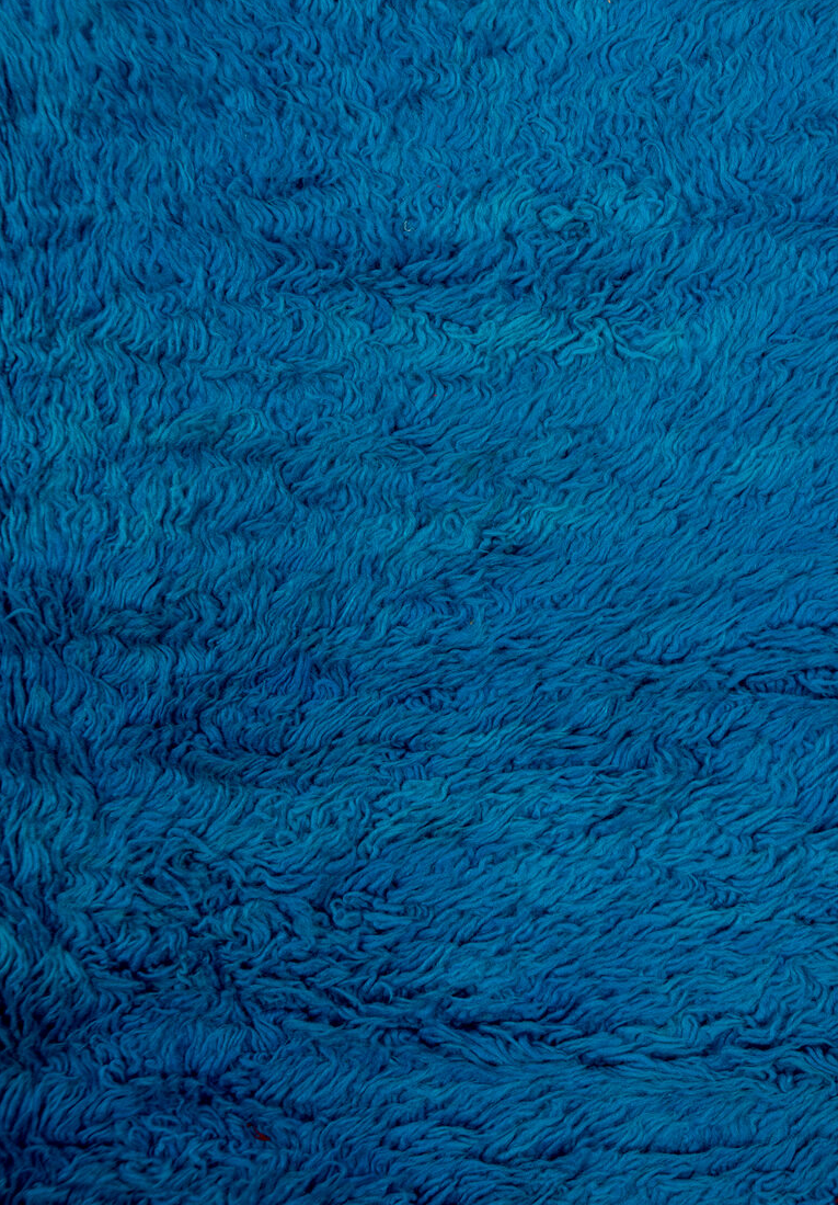 5' x 9' one-of-a-kind handmade vintage Moroccan medium size rug. Color palette: blue, gray, light slate gray, slate gray