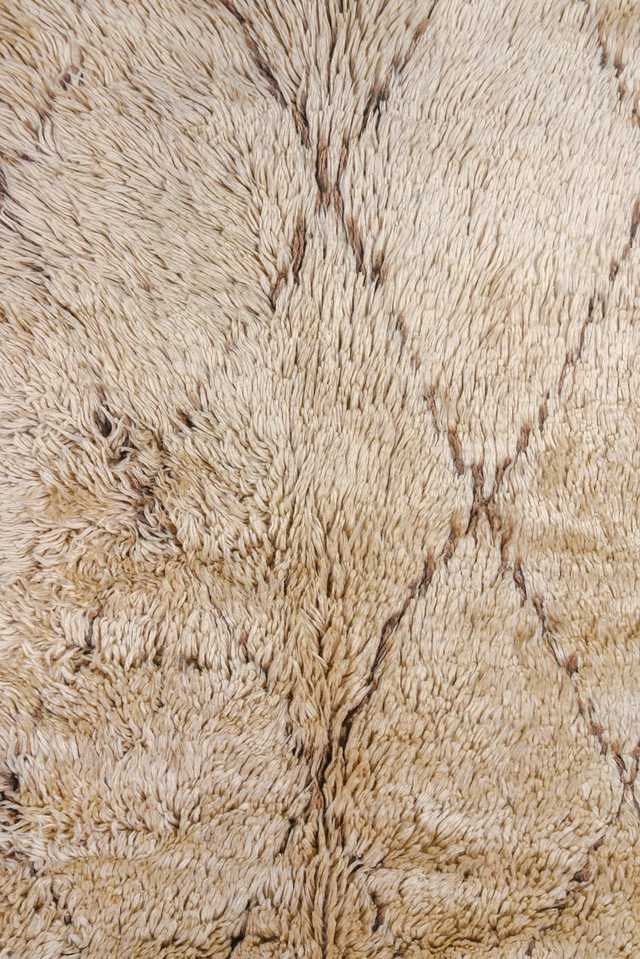 6' x 12' one-of-a-kind handmade vintage Moroccan large size rug. Color palette: ivory, camel, taupe, beige, brown, gray