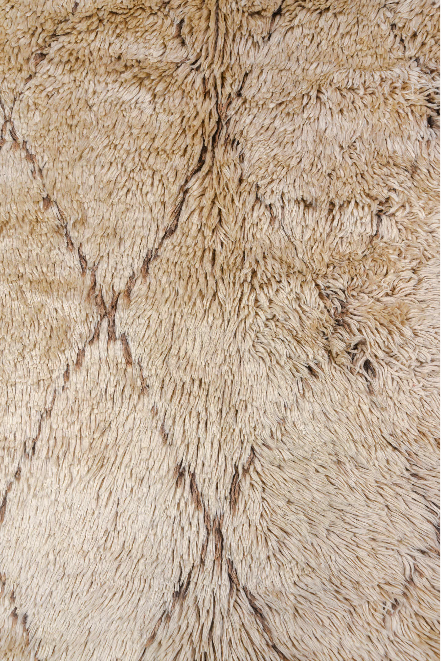 6' x 12' one-of-a-kind handmade vintage Moroccan large size rug. Color palette: brown, off-white, orange, pink