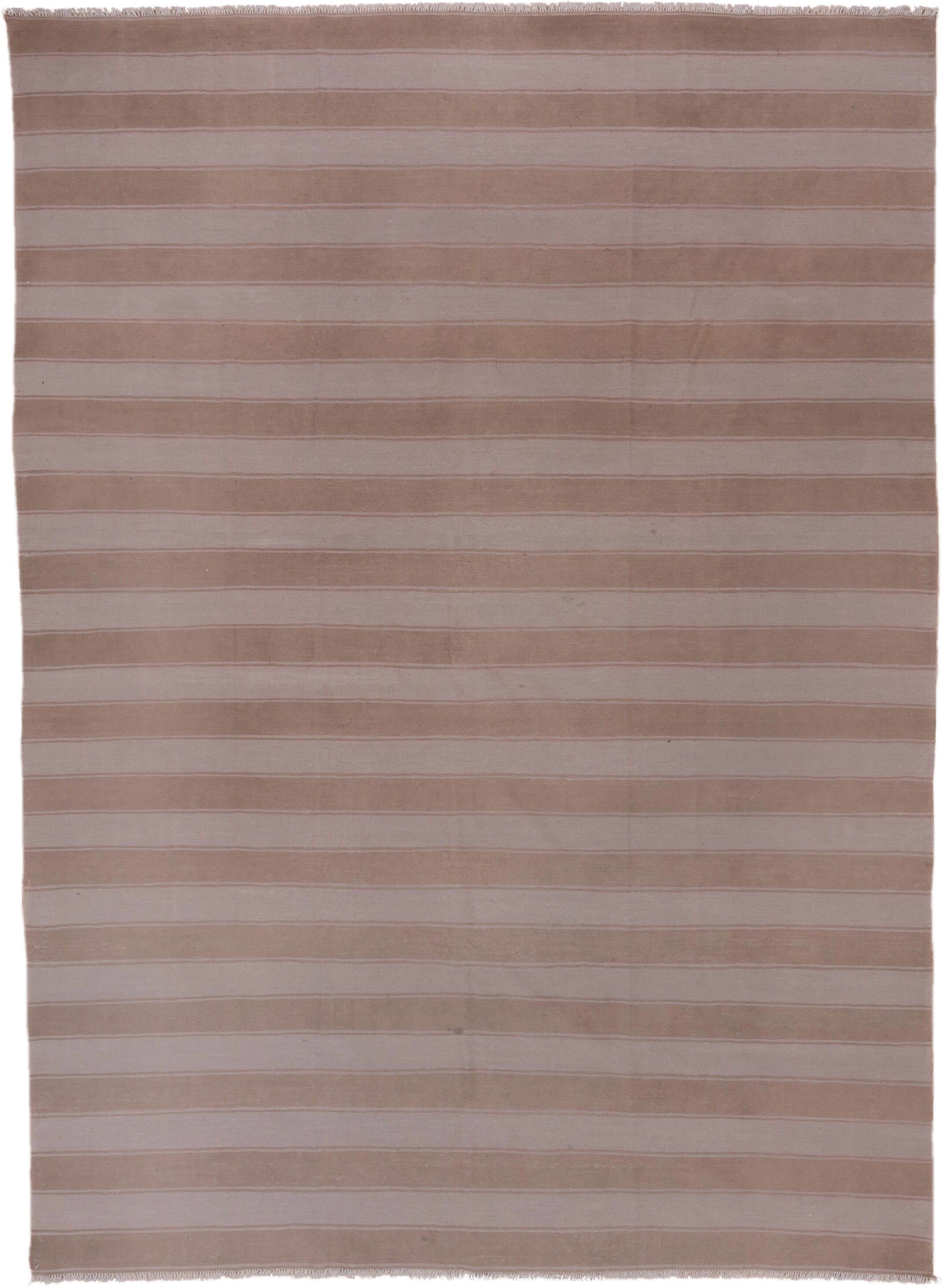 9' x 12' one-of-a-kind handmade vintage Kilim large size rug. Color palette: taupe, blush, ivory, beige, gray, pink