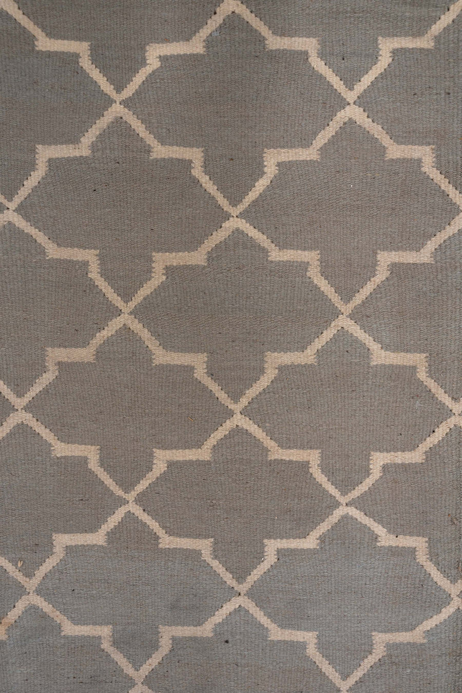 9' x 13' one-of-a-kind handmade vintage Kilim large size rug. Color palette: gray, ivory