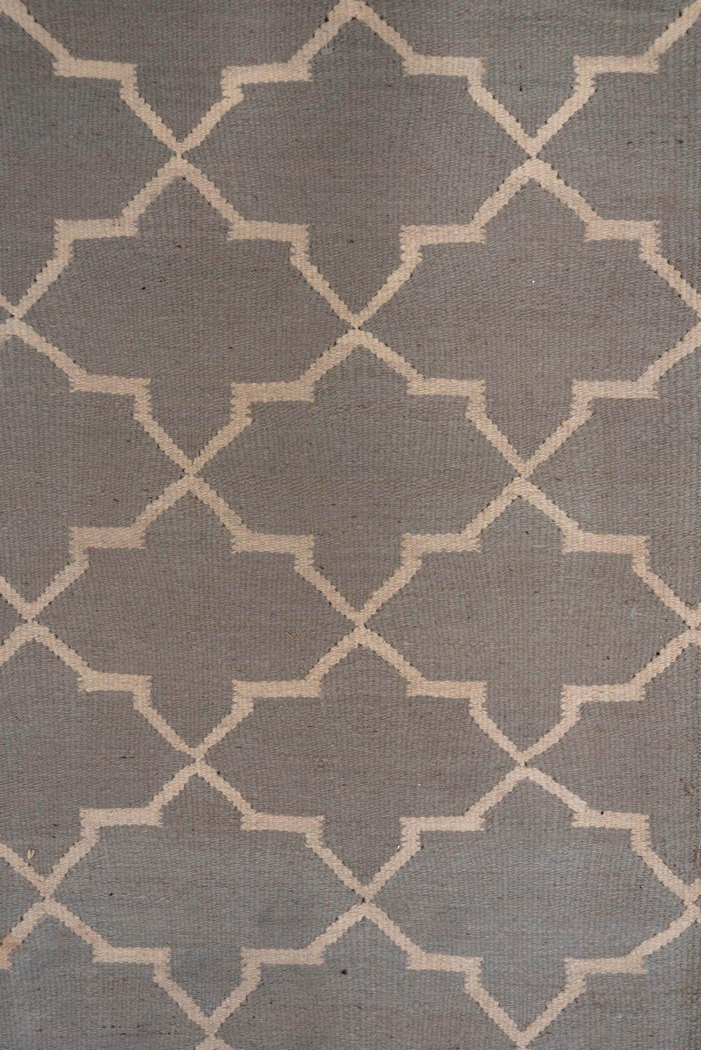 9' x 13' one-of-a-kind handmade vintage Kilim large size rug. Color palette: gray, ivory