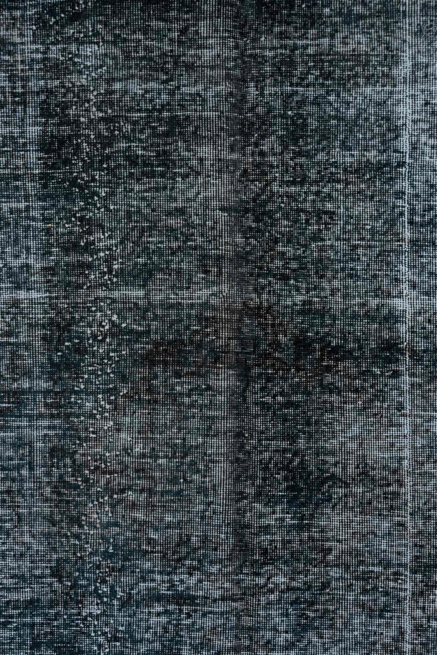 5' x 12' one-of-a-kind handmade vintage Sparta rug. Color palette: charcoal, slate, steel_blue, gray, black, blue