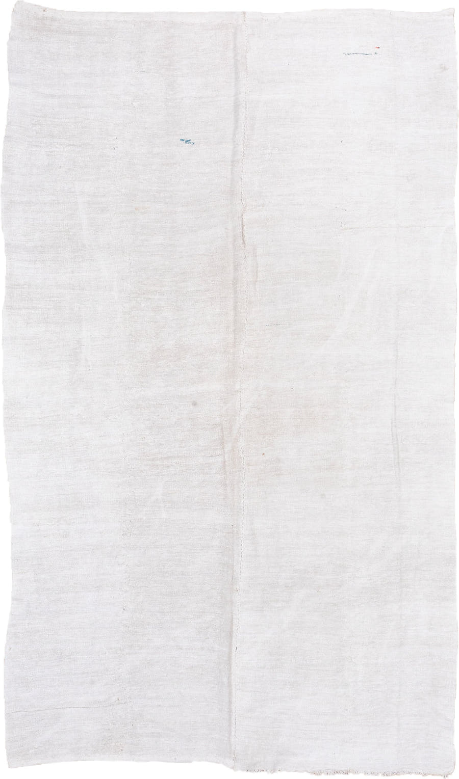 6' x 10' one-of-a-kind handmade vintage Hemp Kilim large size rug. Color palette: ivory, cream, beige, taupe, faint blue
