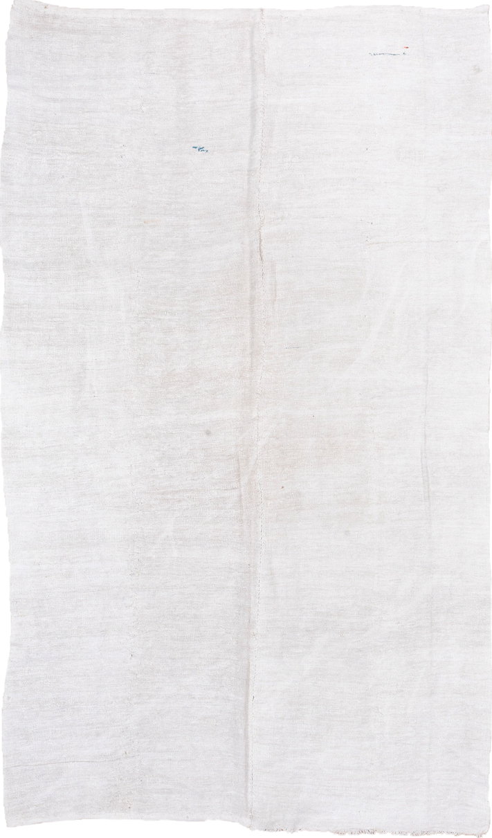 6' x 10' one-of-a-kind handmade vintage Hemp Kilim large size rug. Color palette: blue, dark gray, gainsboro, ghost white