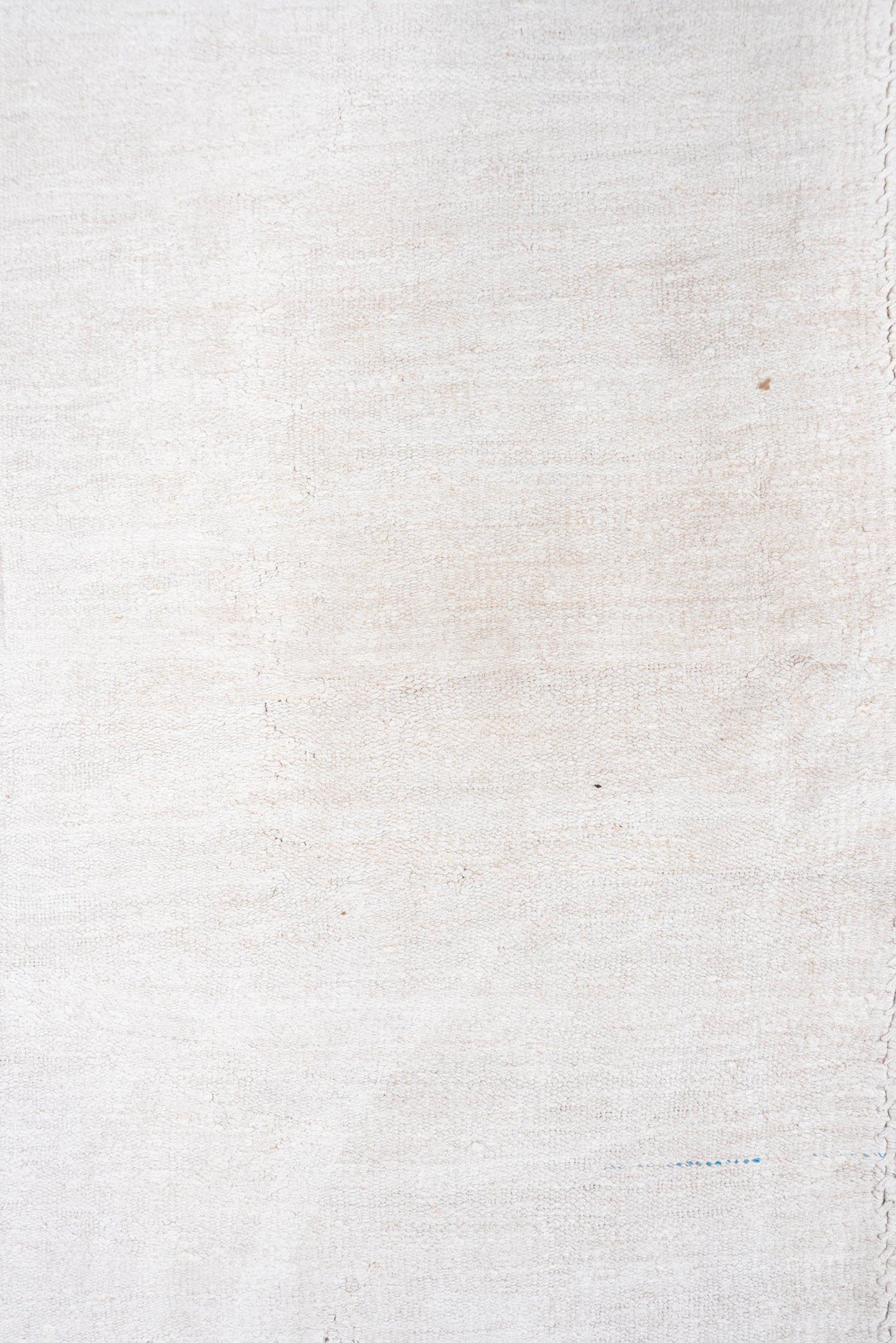 6' x 10' one-of-a-kind handmade vintage Hemp Kilim large size rug. Color palette: ivory, cream, beige, taupe, faint blue