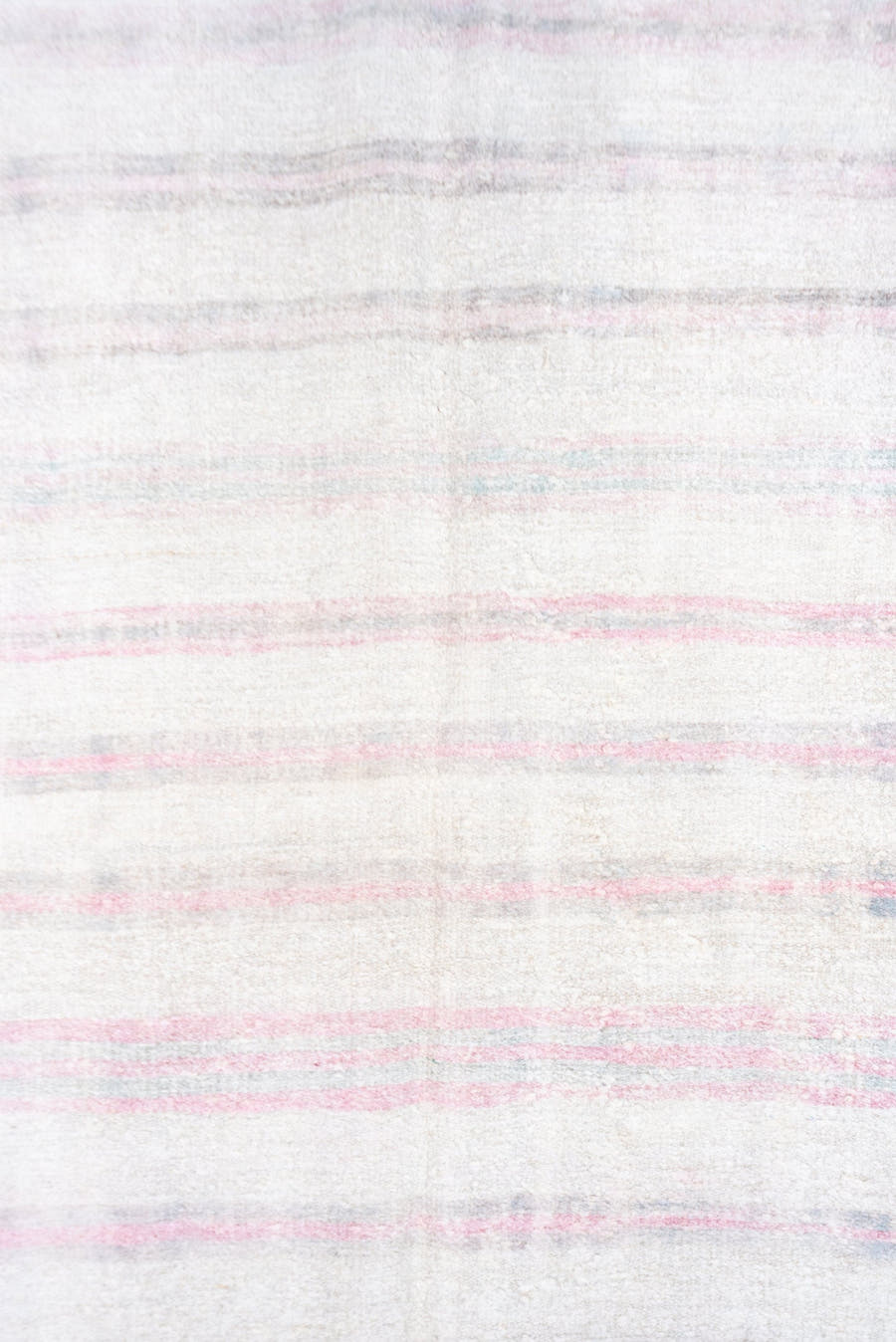 5' x 14' one-of-a-kind handmade vintage Hemp Kilim rug. Color palette: ivory, blush, pale gray, lavender, taupe, pink