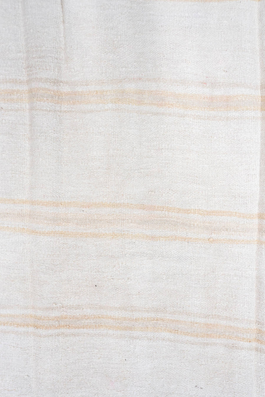 5' x 11' one-of-a-kind handmade vintage Hemp Kilim rug. Color palette: ivory, cream, beige, sand