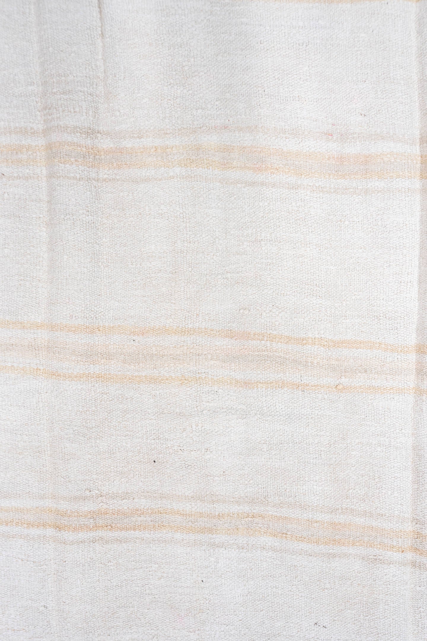 5' x 11' one-of-a-kind handmade vintage Hemp Kilim rug. Color palette: ivory, cream, beige, sand