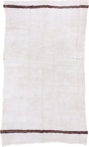 5' x 10' one-of-a-kind handmade vintage Hemp Kilim medium size rug. Color palette: ivory, cream, charcoal, rust, brown, gray