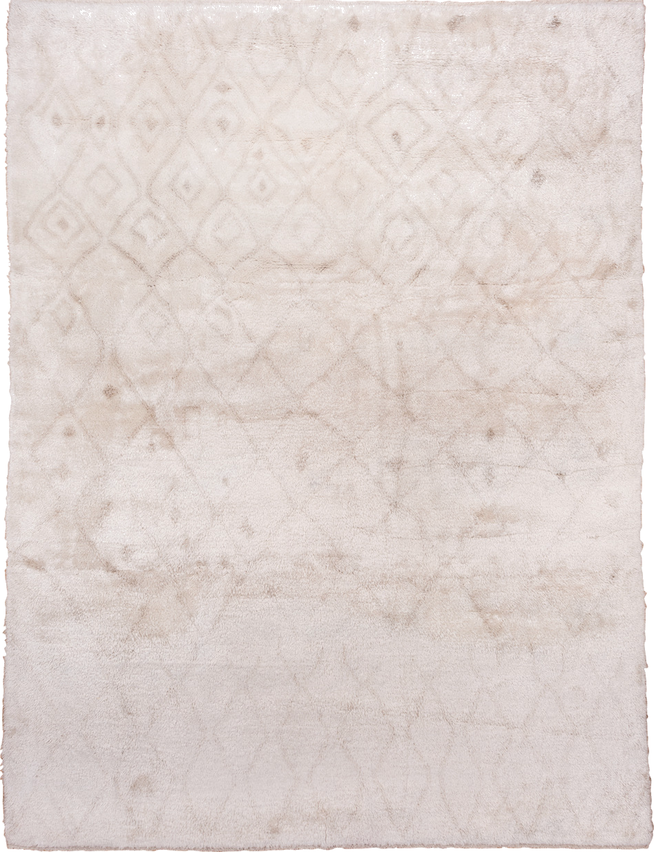 10' x 13' one-of-a-kind handmade vintage Moroccan large size rug. Color palette: gainsboro, gray, light gray, linen