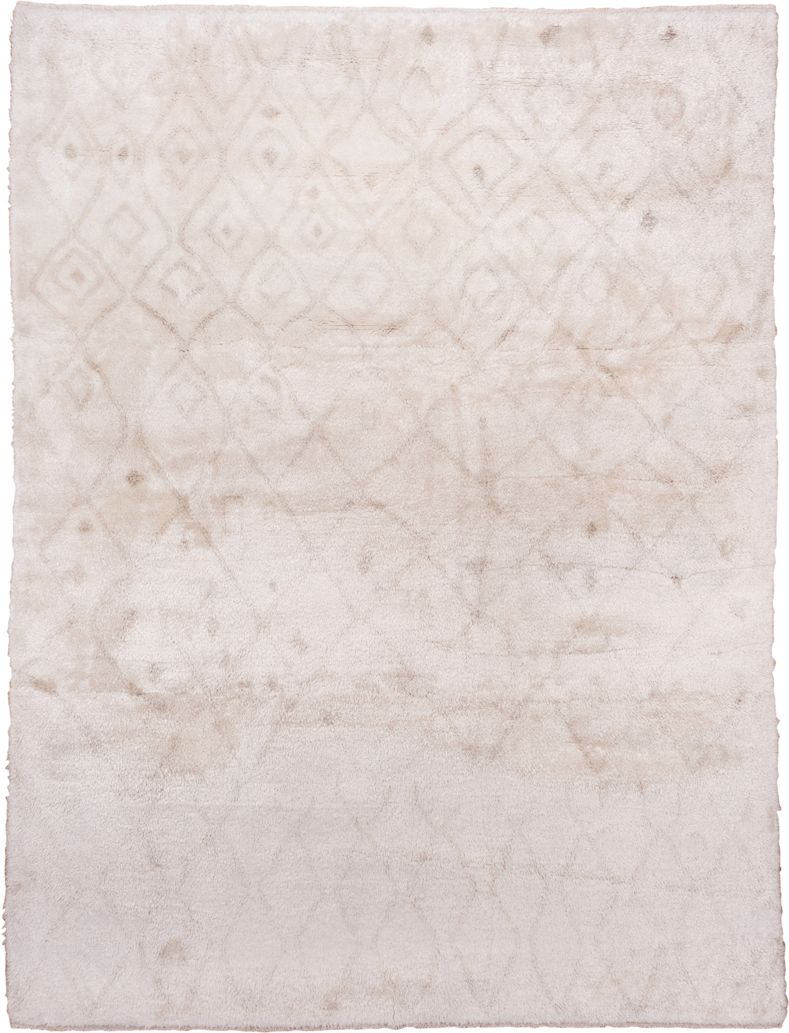 10' x 13' one-of-a-kind handmade vintage Moroccan large size rug. Color palette: ivory, cream, beige, taupe, gray