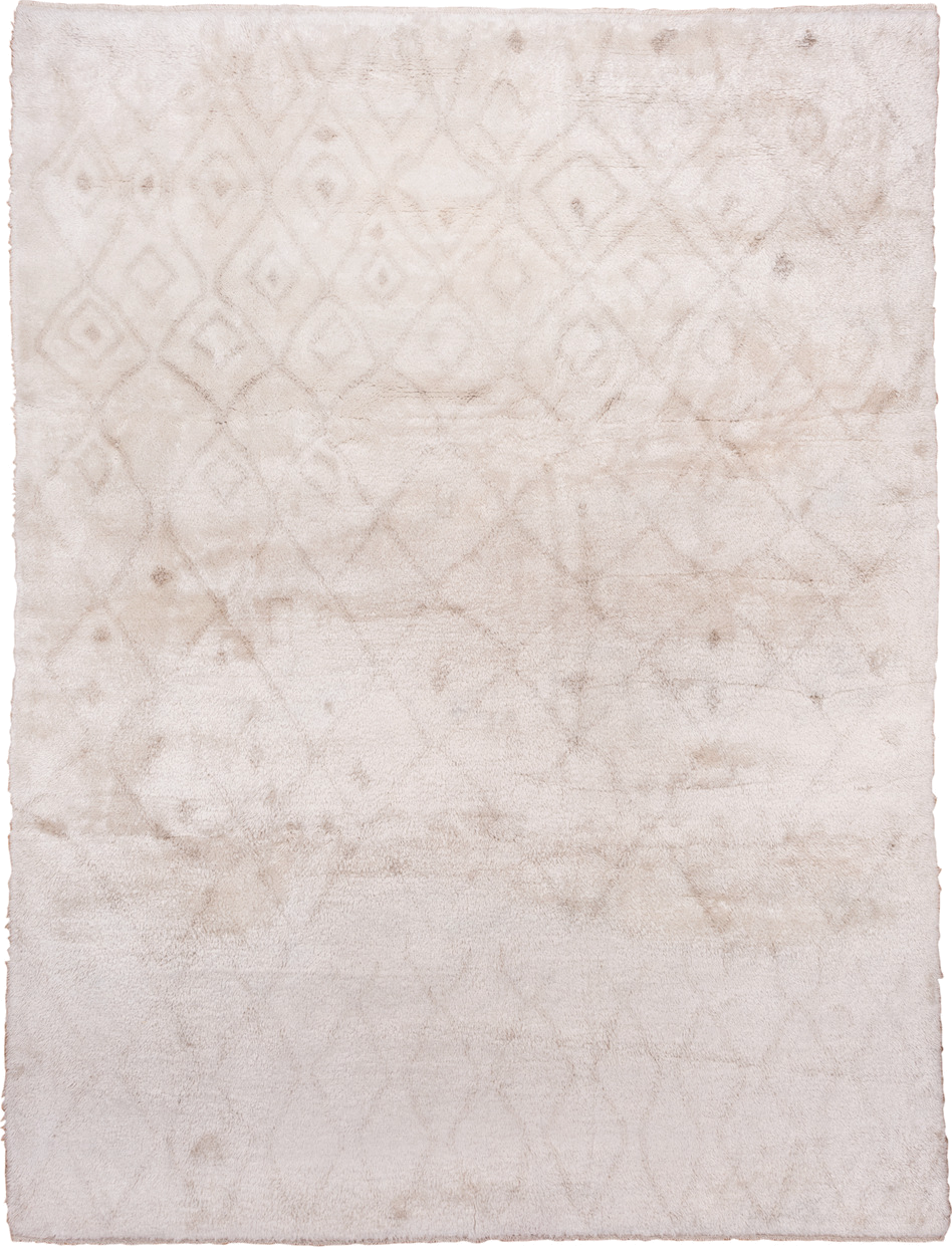 10' x 13' one-of-a-kind handmade vintage Moroccan large size rug. Color palette: gainsboro, gray, light gray, linen