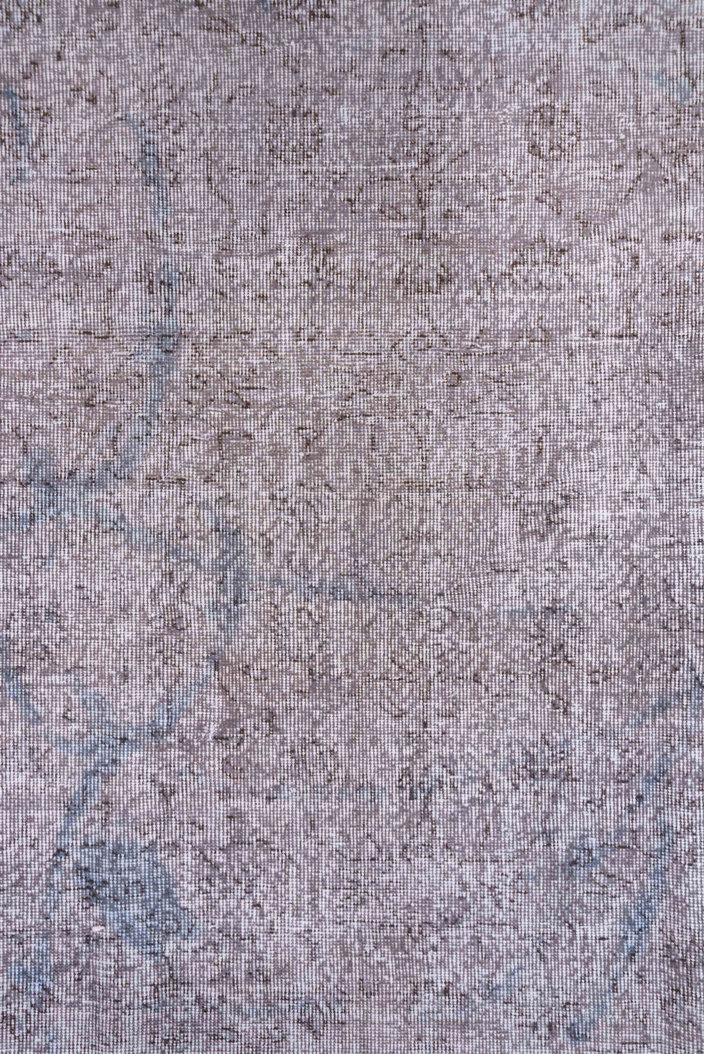 6' x 10' one-of-a-kind handmade antique Overdyed large size rug. Color palette: taupe, ivory, pale blue, beige, gray