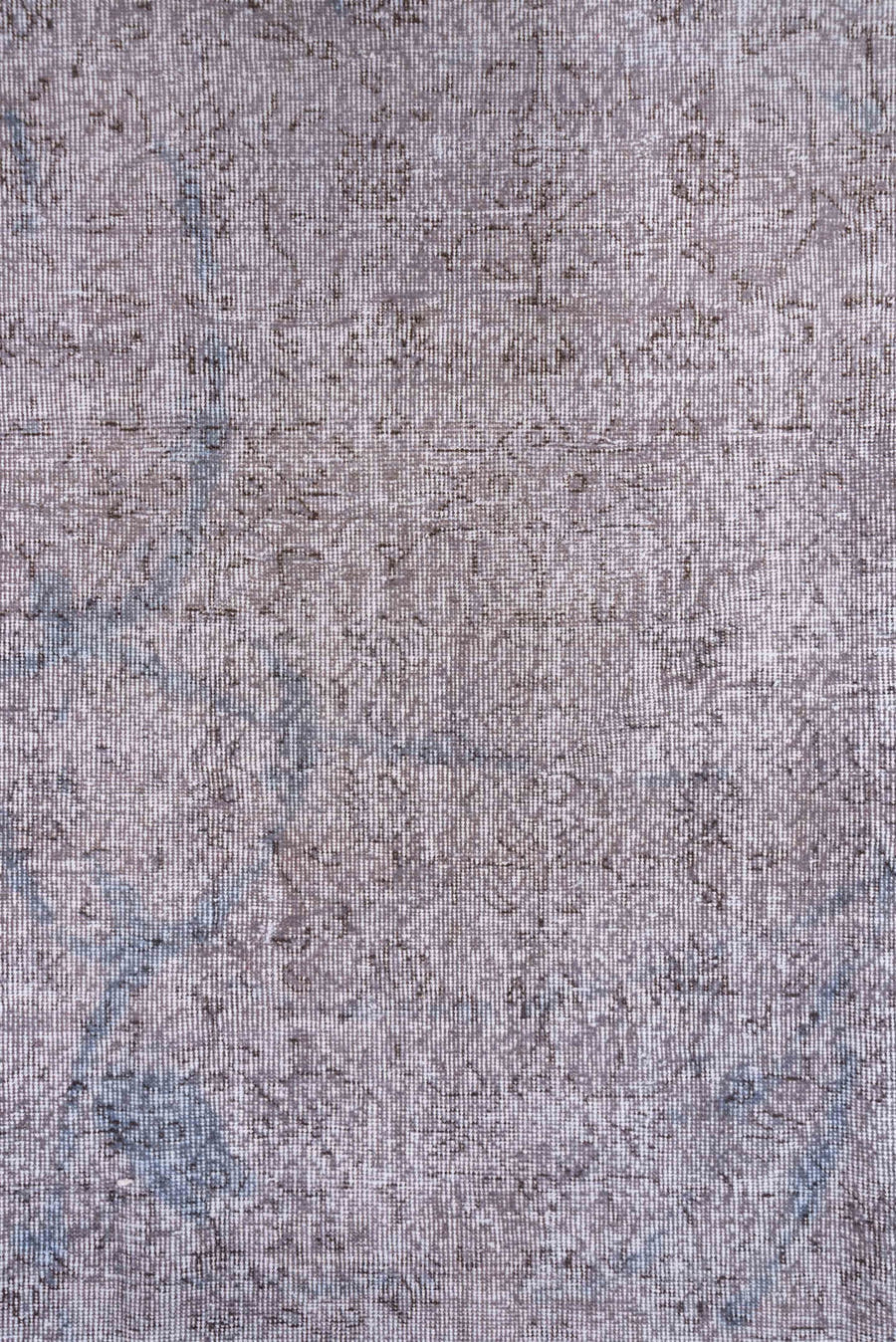 6' x 10' one-of-a-kind handmade antique Overdyed large size rug. Color palette: taupe, ivory, pale blue, beige, gray