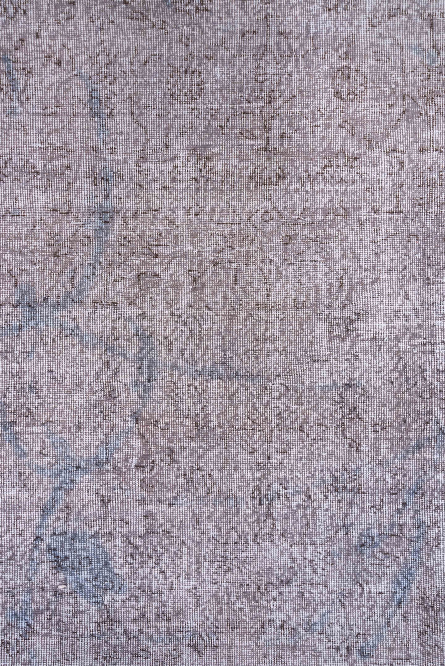 6' x 10' one-of-a-kind handmade antique Overdyed large size rug. Color palette: taupe, ivory, pale blue, beige, gray