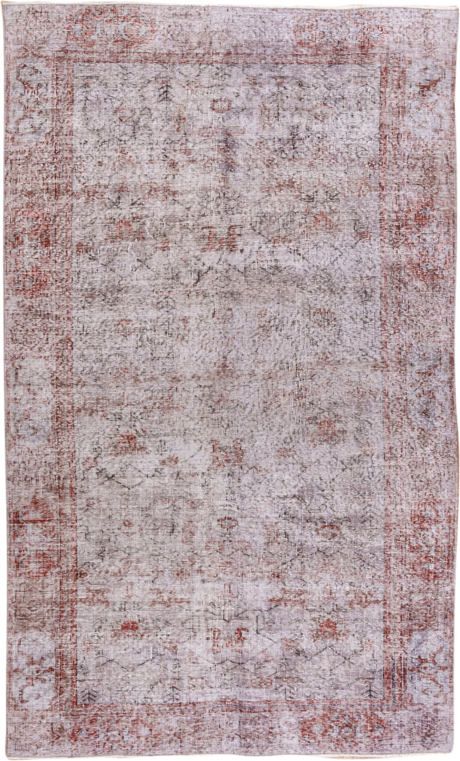 5' x 8' one-of-a-kind handmade antique Sparta medium size rug. Color palette: ivory, rust, taupe, rose, brown, terracotta